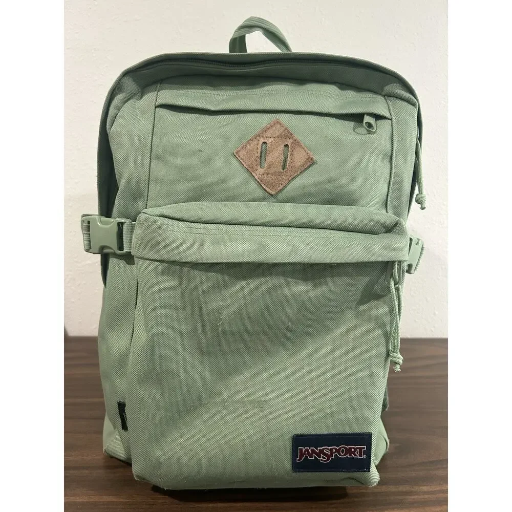 JanSport Main Campus Fx Backpack‎ Cordura Green Laptop Sleeve Pocket Loden Frost